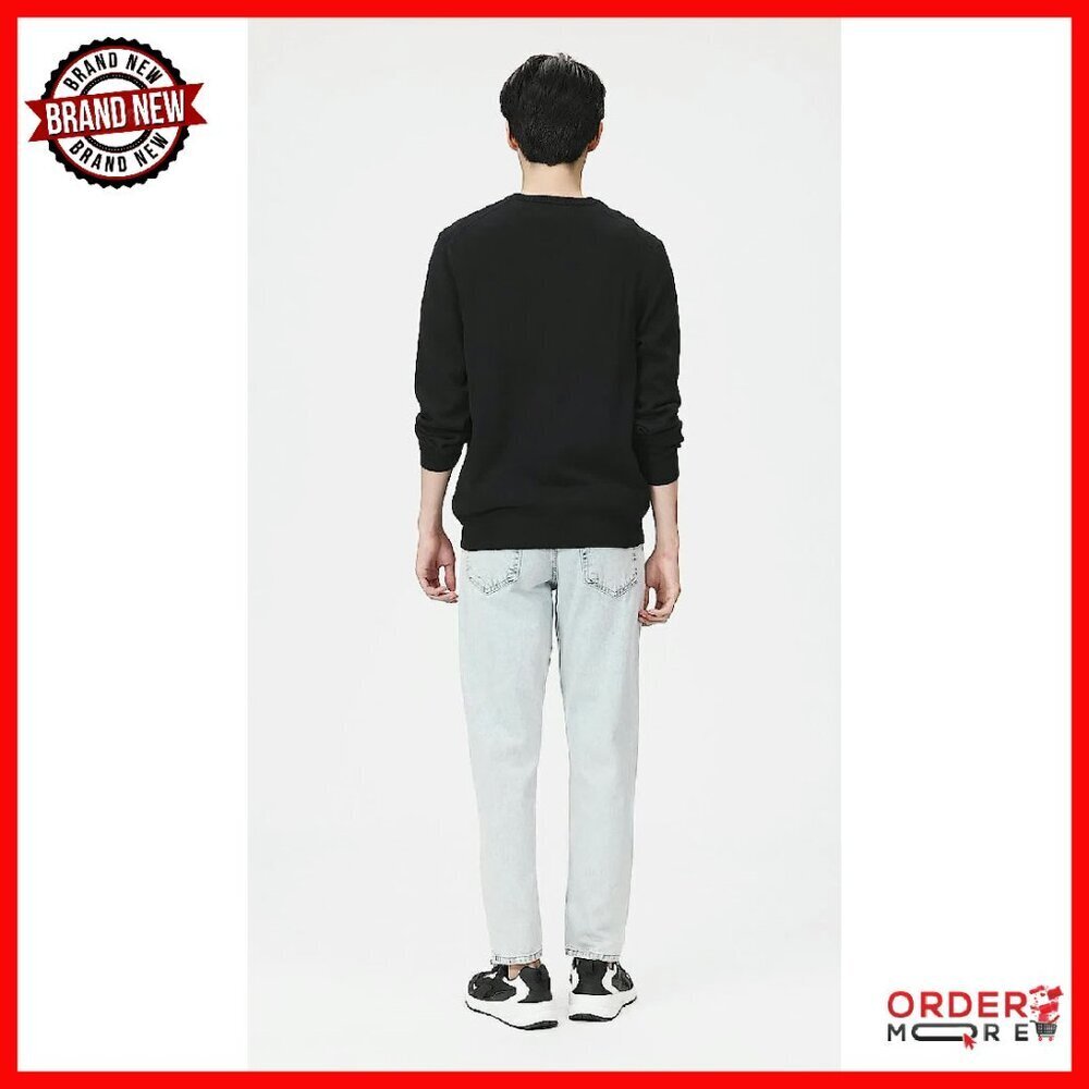 Men's 100% Cotton Cable Knit Crewneck Sweater Regular Fit Long Sleeve - Picture 5 of 5